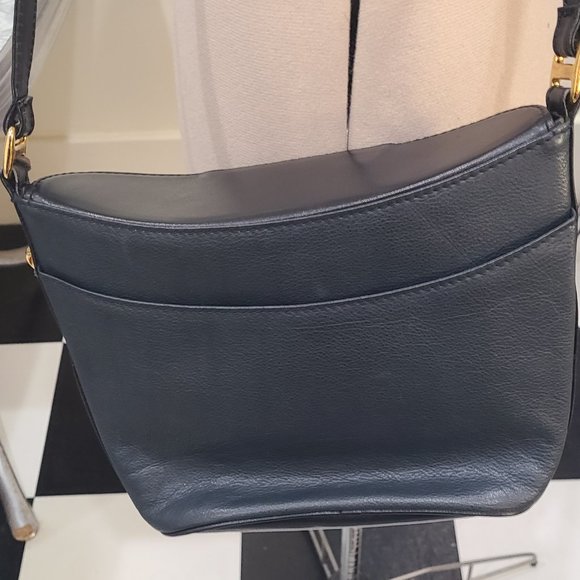 Vintage HCL Made in Germany Leather Crossbody Purse with 24k gold details - Picture 7 of 8